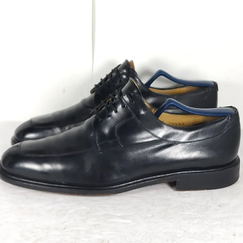 Mezlan Men’s Fiore US10M Black Leather Split Toe Derby Dress Shoes Made In Spain